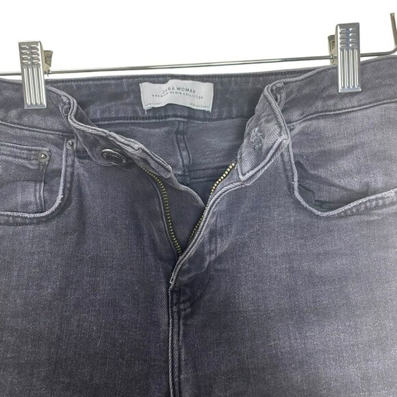 2/$30 Zara Premium Denim Collection Black Jeans with Pink Embroidery Size 4 - Picture 5 of 16